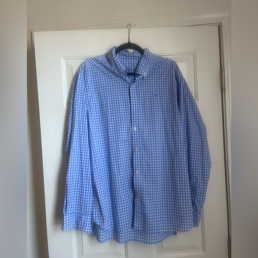 Vineyard Vines On The Go Gingham Performance Button Down Shirt - Size L